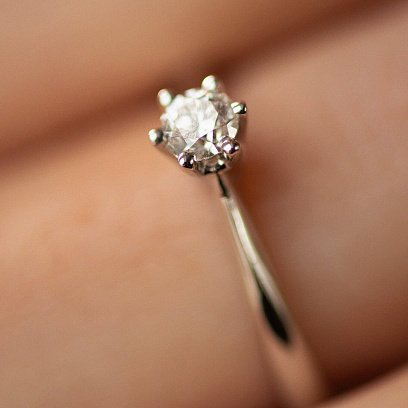 Помолвочное золотое кольцо с бриллиантом кб0280 №4