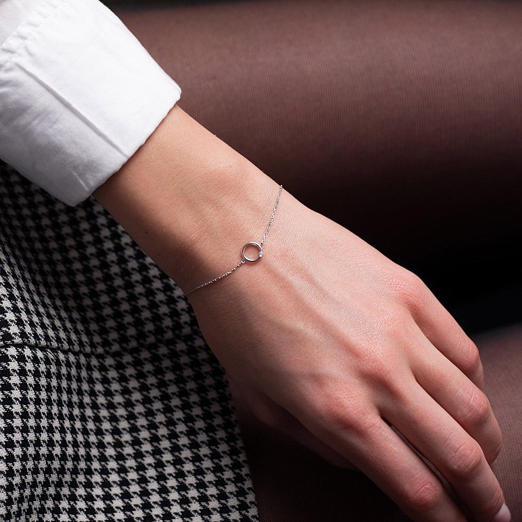 Золотий браслет "Кругообіг" з діамантом бб0026y від ювелірного магазину Онікс - 1