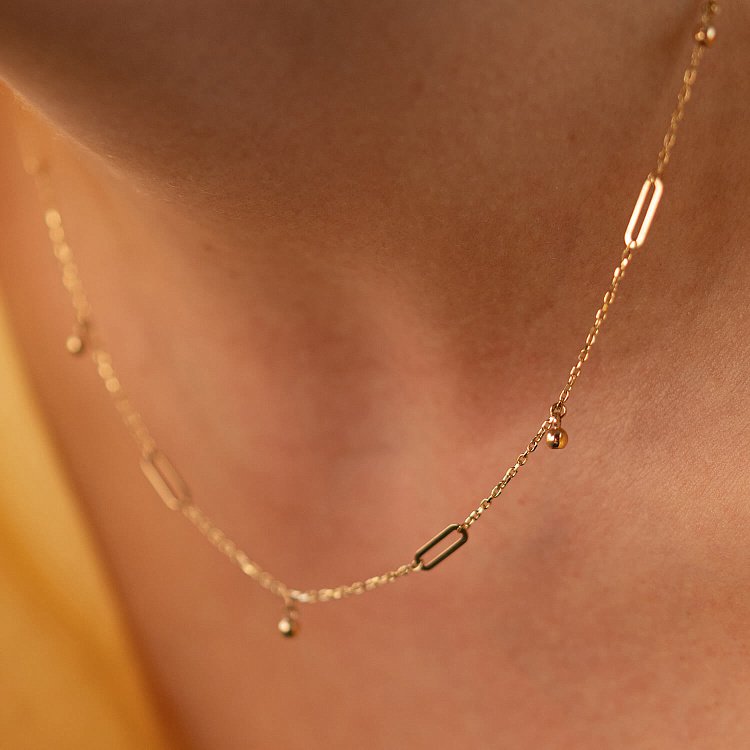 Кольє з кульками у жовтому золоті кол02384 від ювелірного магазину Онікс - 6