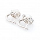 Срібні сережки (культ. прісн. перли, фіаніти) 121079 от ювелирного магазина Оникс - 1