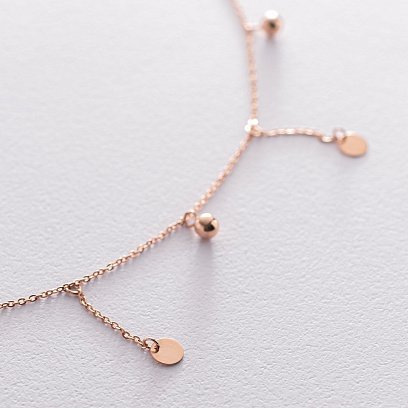 Золоте кольє "Монетки і кульки" 860389 №3