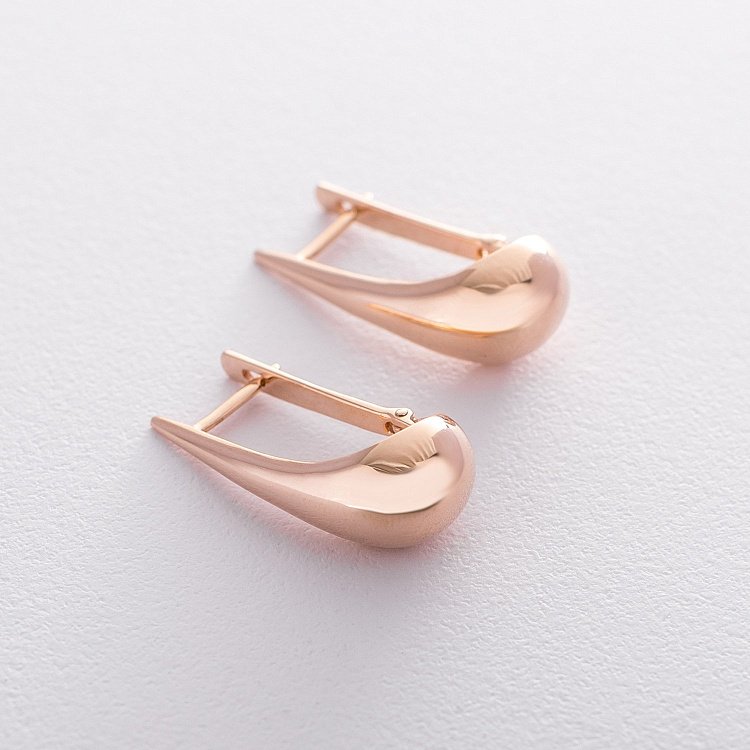 Серьги "Капельки" в красном золоте (3.1 см) с06420 от ювелирного магазина Оникс - 3