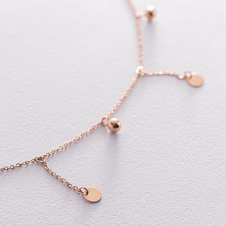 Золоте кольє "Монетки і кульки" 860389 від ювелірного магазину Онікс - 5