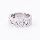 Срібний перстень з фіанітами 111950 от ювелирного магазина Оникс - 1