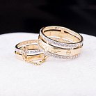 Двойное золотое кольцо с фианитами к03358 от ювелирного магазина Оникс - 3