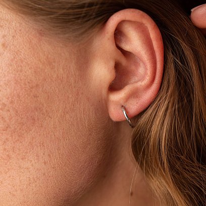 Серьги - кольца в серебре 123244 №4