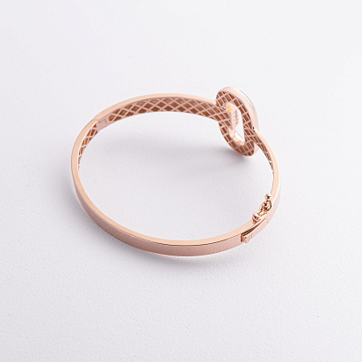 Жорсткий браслет "Alice" у червоному золоті (фіаніти) б05734 №3