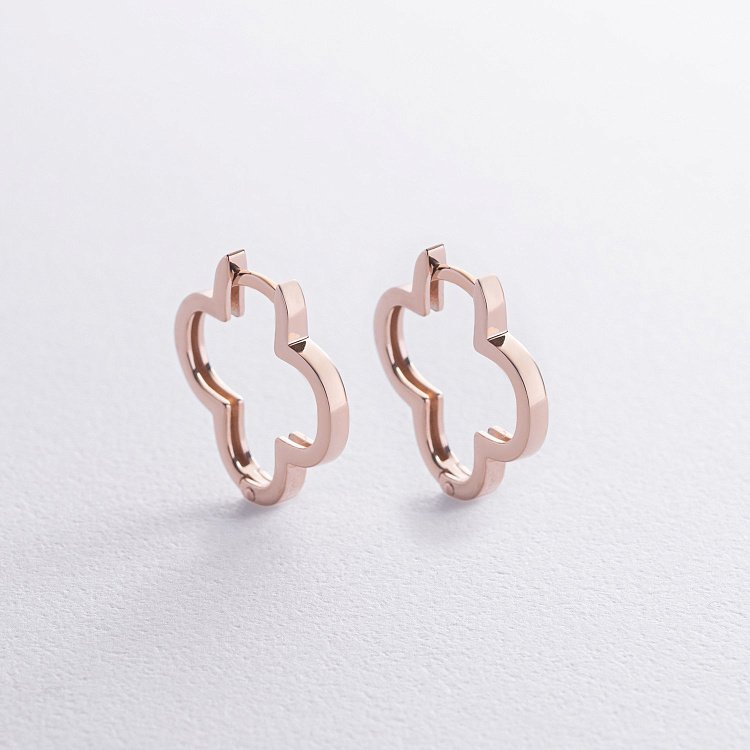 Серьги "Клевер" в красном золоте с06972 от ювелирного магазина Оникс - 4