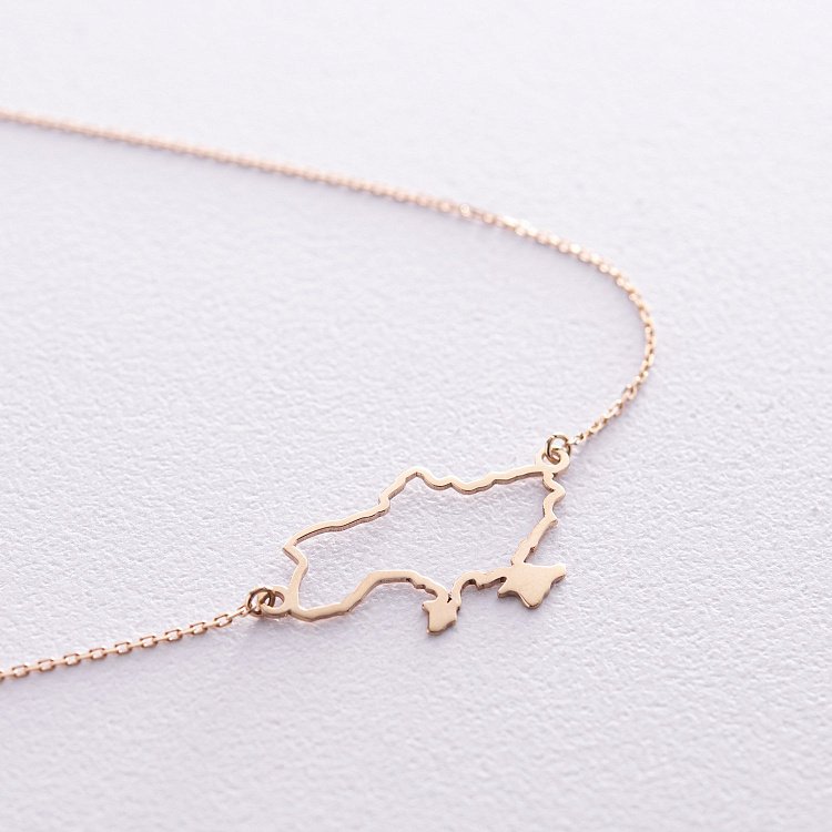 Колье "Карта Украины" в желтом золоте 4034ж от ювелирного магазина Оникс - 2