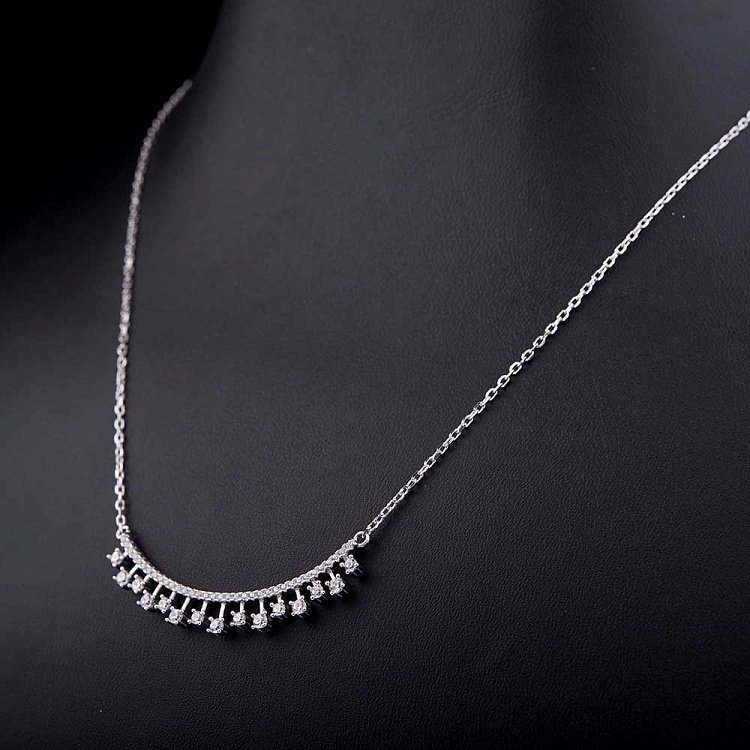 Серебряное колье с фианитами 18253 - 3 Серебряное колье с фианитами 18253 от ювелирного магазина Оникс - 3