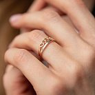 Золотое кольцо "Сердечки" к07083 от ювелирного магазина Оникс - 3
