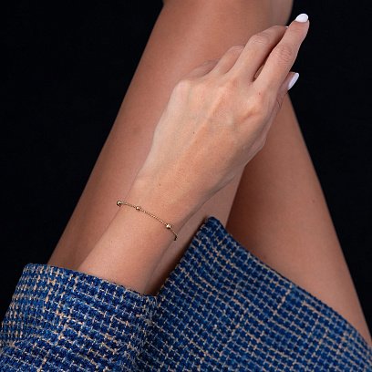 Браслет "Кульки" в ﻿жовтому золоті б04889 №2