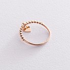 Золотое кольцо "Сердце" (фианит) к06743 от ювелирного магазина Оникс - 3