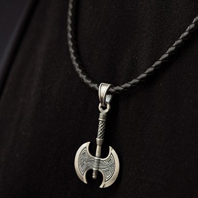 Серебряный кулон "Двойной топор" 7049