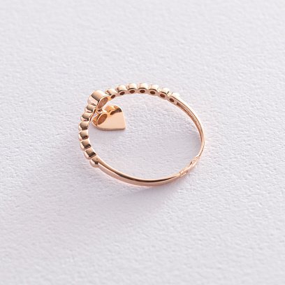 Золотое кольцо "Сердце" (фианит) к06743 №3