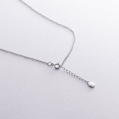 Серебряное колье с буквой "В" с фианитами 1103 В №5