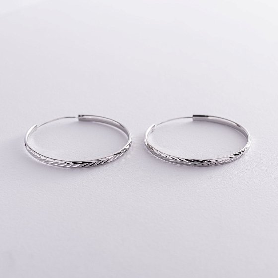 Серьги - кольца в серебре (4.1 см) 122950 №3