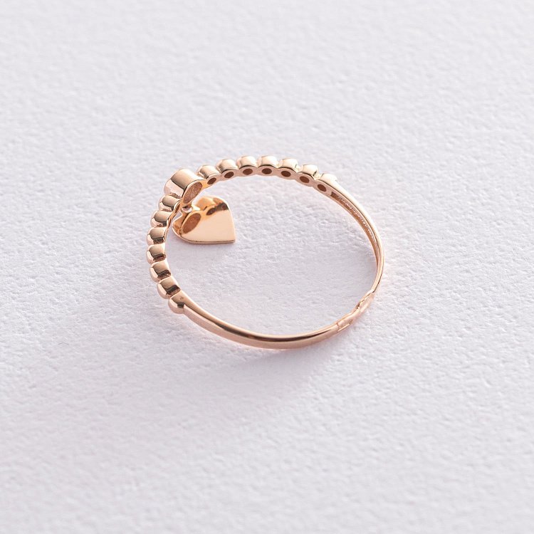 Золотое кольцо "Сердце" (фианит) к06743 от ювелирного магазина Оникс - 3