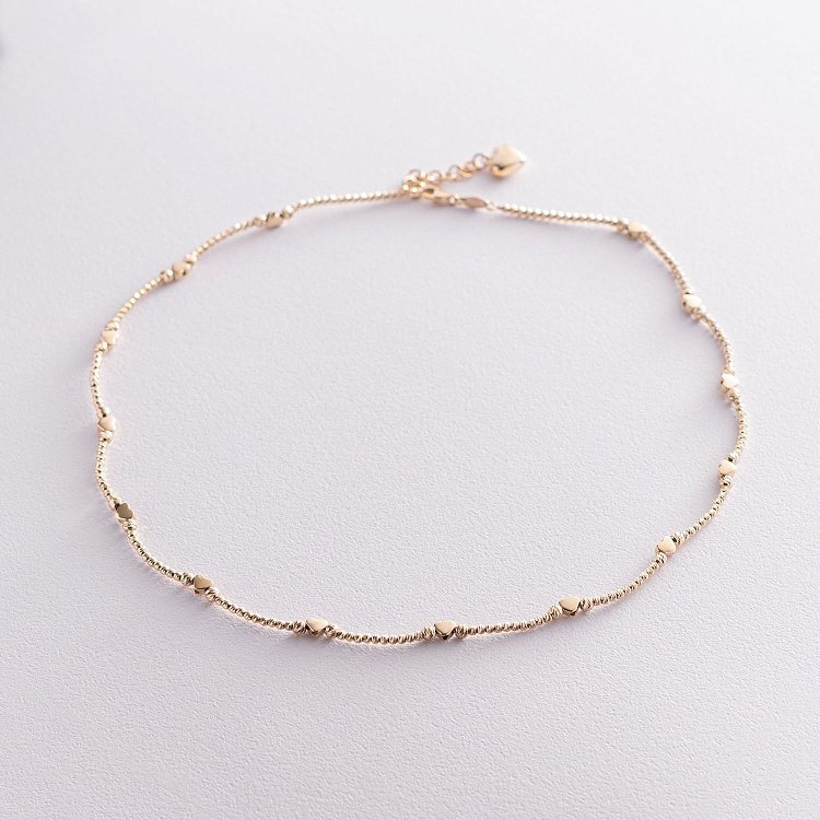 Золотое колье "Сердечки" кол01384 от ювелирного магазина Оникс