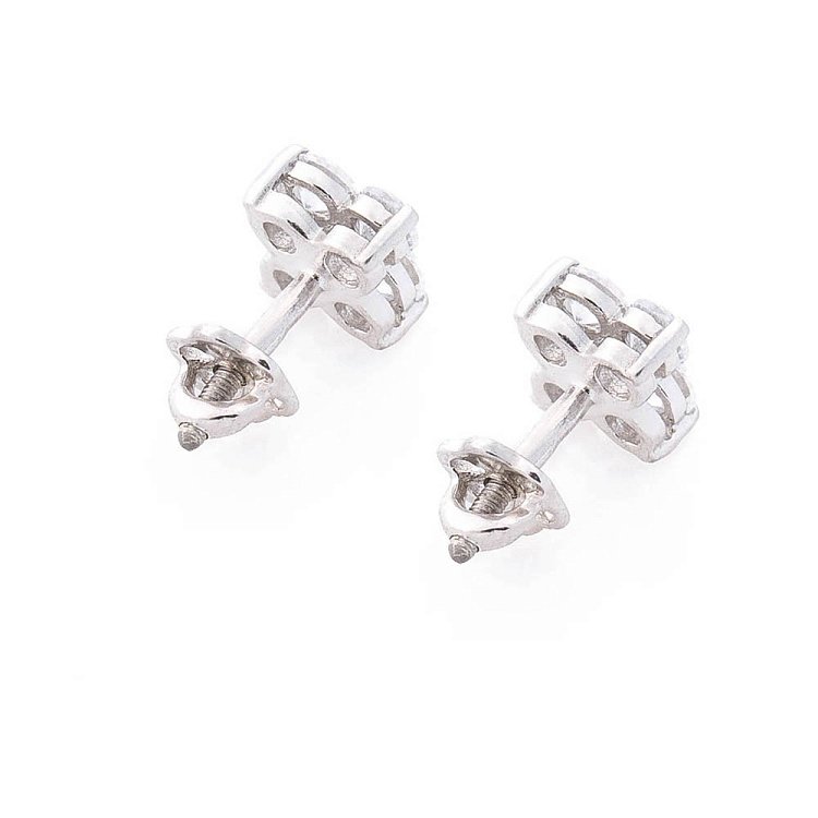 Серебряные серьги-гвоздики с фианитами 121631 от ювелирного магазина Оникс - 2