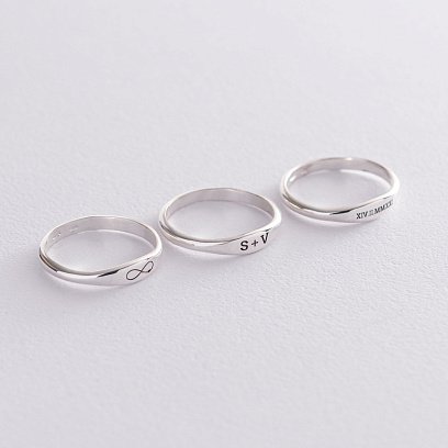 Серебряное кольцо для гравировки 112591 №9