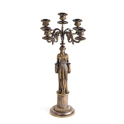 Бронзова фігура ручної роботи "Дівчина з свічником" сер00068