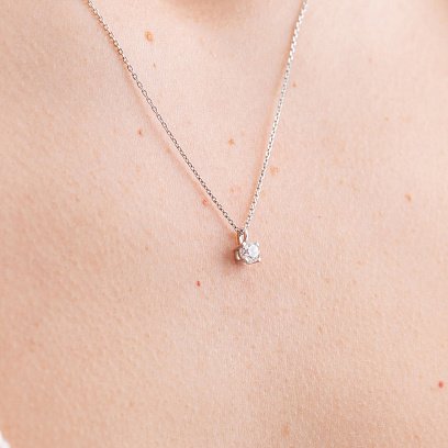 Колье в белом золоте с бриллиантом 719261121 №5