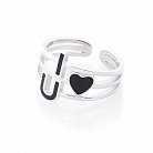 Срібний перстень "Серце" (емаль) 112083 от ювелирного магазина Оникс - 1
