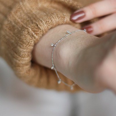 Золотой браслет с фианитами б04220 №2