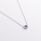 Золоте кольє "Квіточка" з діамантами та сапфіром колб0177ca от ювелирного магазина Оникс - 1