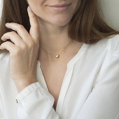 Золотое колье "Сердце" кол01186 №2