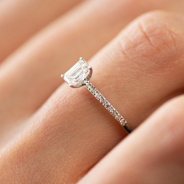 Заручальна золота каблучка з діамантами 241911121 від ювелірного магазину Онікс - 7