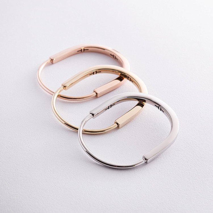 Жорсткий браслет Lock в жовтому золоті б05259 від ювелірного магазину Онікс - 4