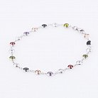 Жіночий срібний браслет з кольоровими фіанітами 141182 от ювелирного магазина Оникс