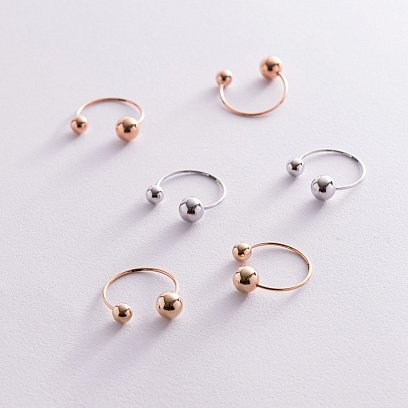 Серьги "Хельга" с шариками (красное золото) с08234 №12