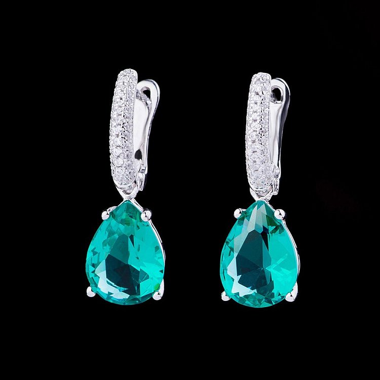 Срібні сережки з фіанітами 122014 від ювелірного магазину Онікс - 1