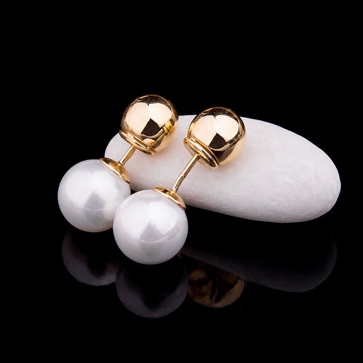 Золотые серьги c жемчугом с0527 от ювелирного магазина Оникс