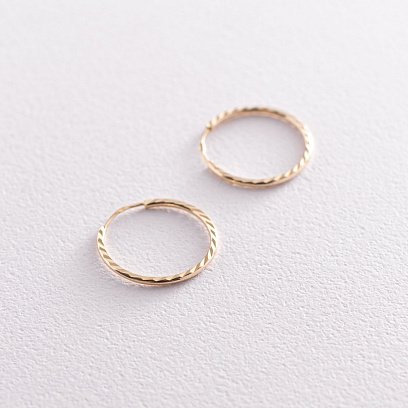 Сережки - кільця в жовтому золоті (1.7 см) с07138 №3