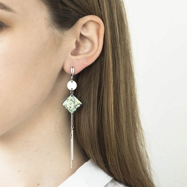 Серебряные серьги с опалом 122252 от ювелирного магазина Оникс - 2