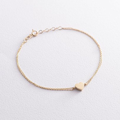 Браслет "Сердечко" в желтом золоте б04551