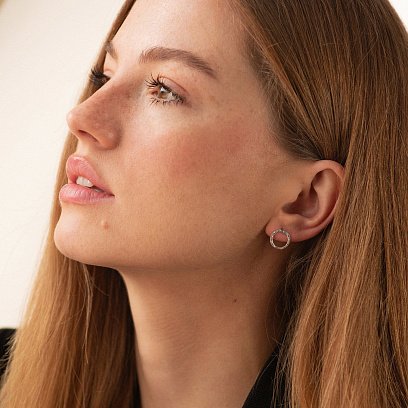 Серебряные серьги "Мерцание" (1.2 см) 122706 №2