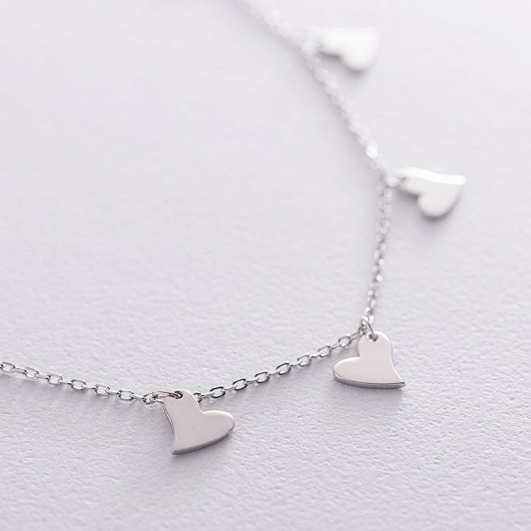 Срібне кольє "Сердечка" 18942 від ювелірного магазину Онікс - 2