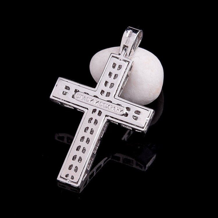 Золотий хрестик з фіанітами п02201 від ювелірного магазину Онікс - 1