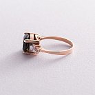 Золотое кольцо (дымчатый кварц, фианиты) к03056 от ювелирного магазина Оникс - 2