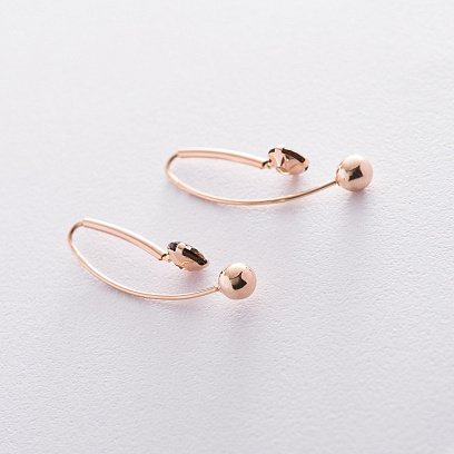 Золоті сережки "Натхнення" (фіантіти) с06710 №2