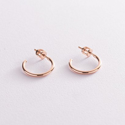 ﻿Сережки - пусети "Келлі" у червоному золоті с07748 №4