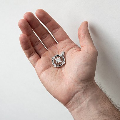 Серебряный кулон "Роза ветров" (фианиты) п2508р №2