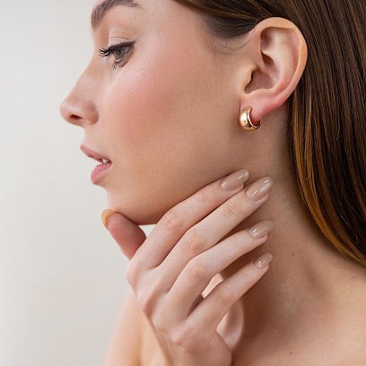 Сережки - кільця в червоному золоті с07060 №9