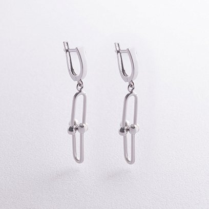 Серьги "Фантазия" в белом золоте с08312