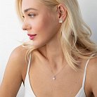 Золоті сережки - пусети "Сердечка" з діамантами сб0364 от ювелирного магазина Оникс - 5